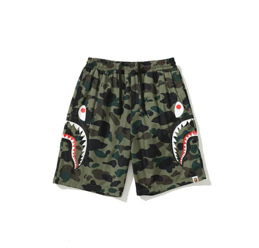 Bape twin shark camo shorts